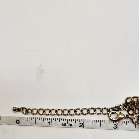 Glitter Disc Charm Statement Collar Necklace Gold Tone Dramatic Layered Chunky - Picture 6 of 6